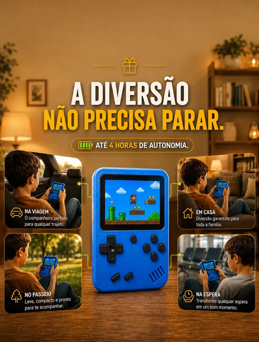 Mini Video Game Portátil Retrô Conexão Tv 400 Jogos Classico