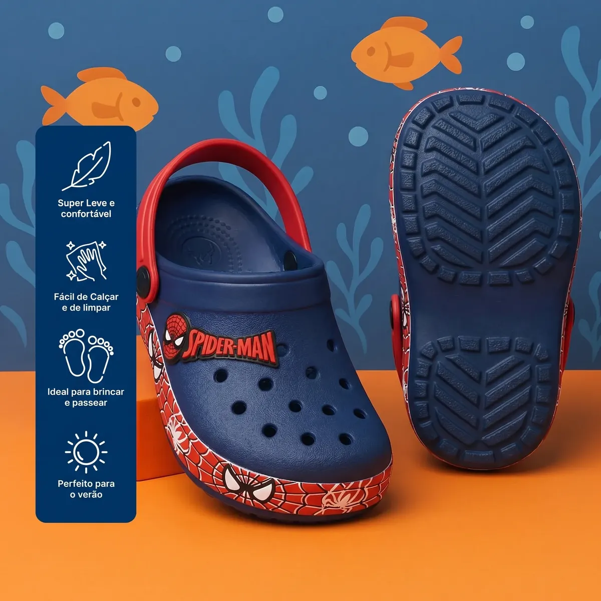 Babuche Infantil Aranha Chinelo Menino Sandália