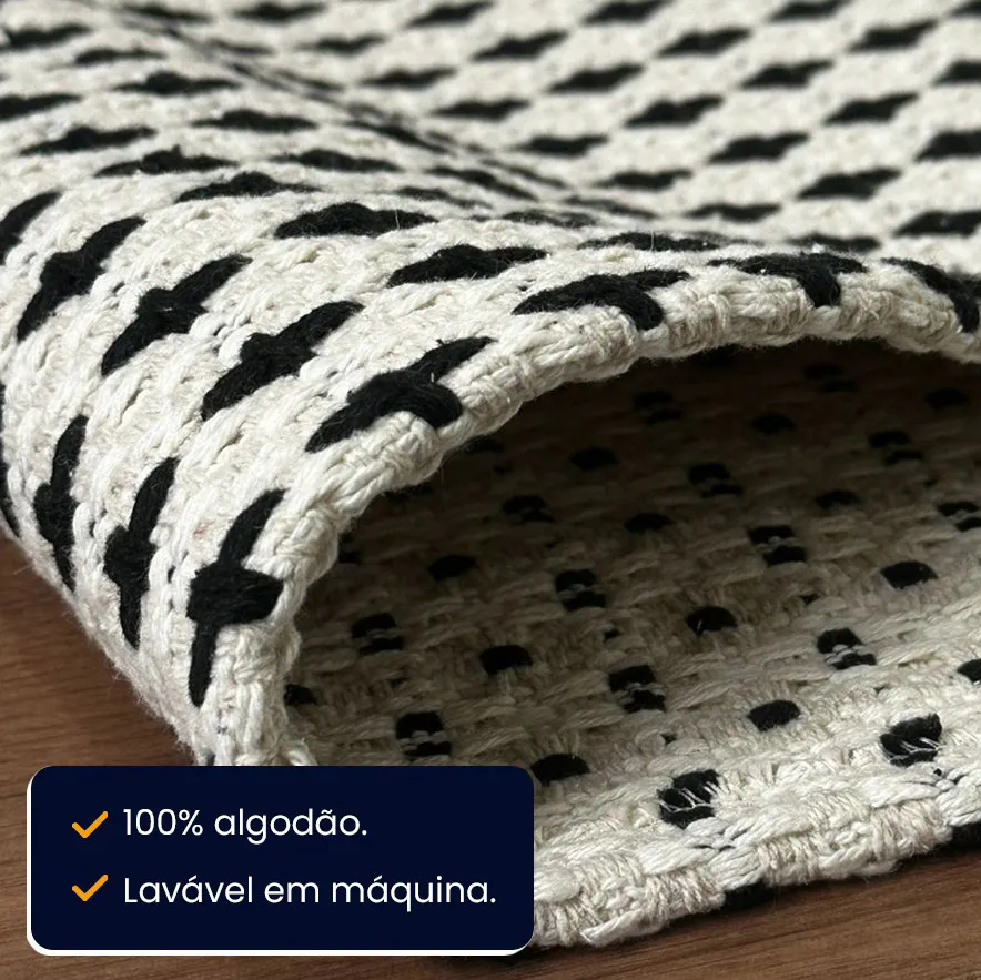 Kit Tapetes 3 Peças Tear Para Cozinha Passadeira Algodão