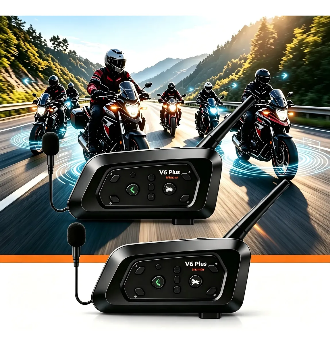 Kit 2x Intercomunicador Bluetooth Para Moto V6 Plus