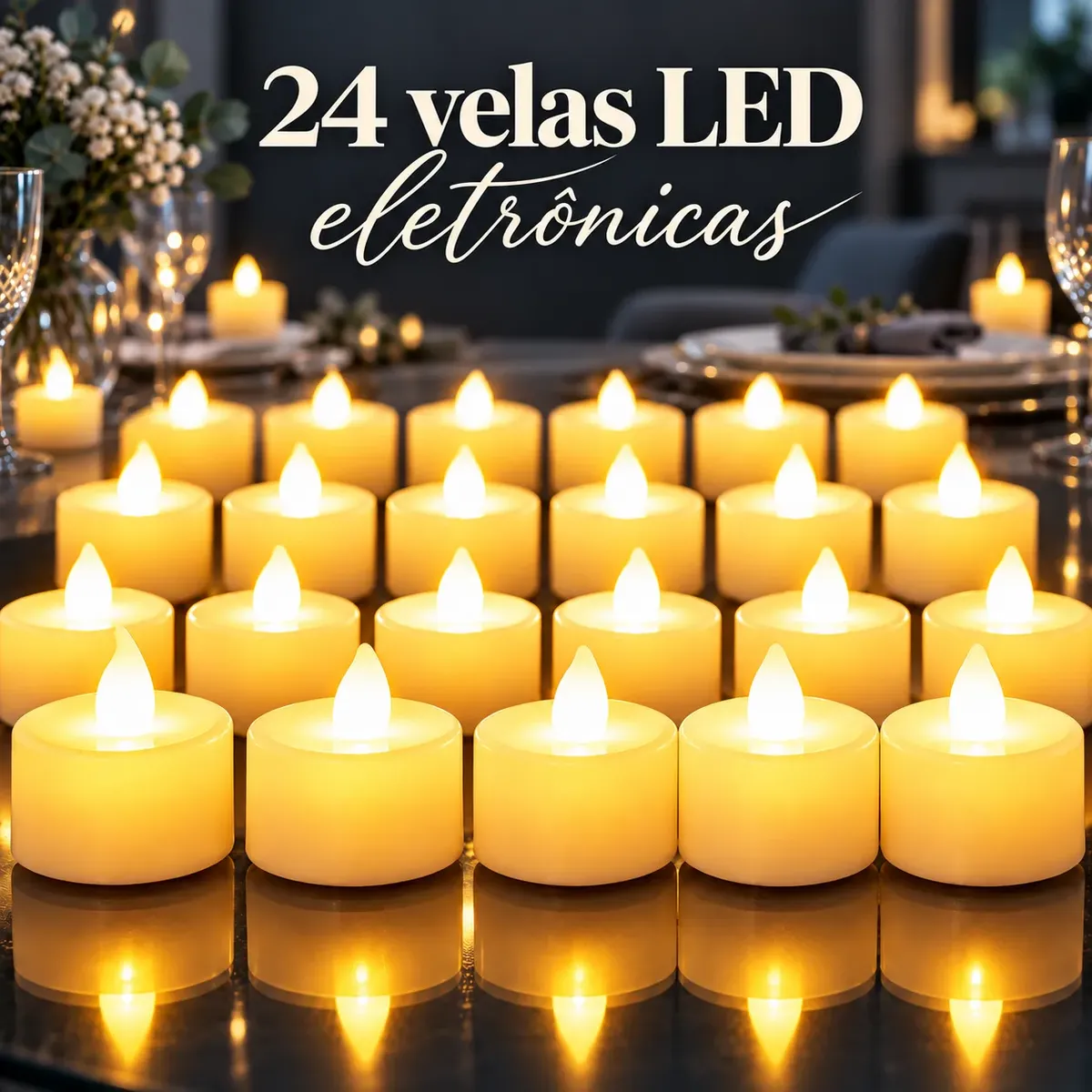 50 Pcs Mini Vela Led Eletrônica Chama Viva Decoração