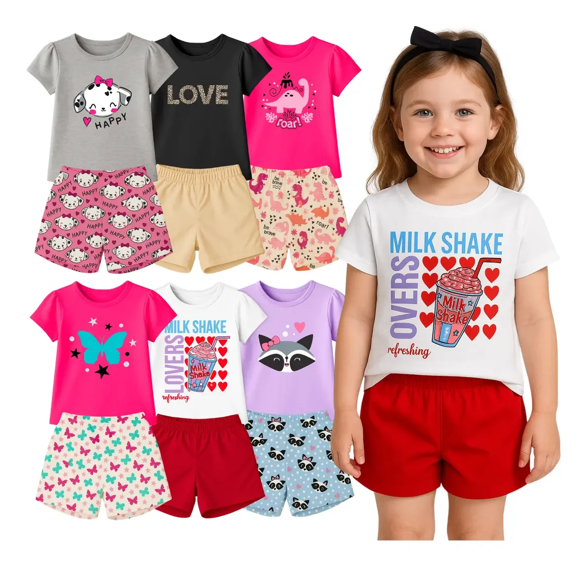 Kit 6 Peças Roupa Infantil Menina =3 Conjunto Infantil Verão